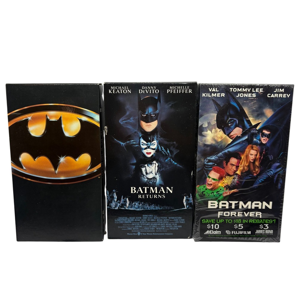 Vintage Batman Trilogy Warner Bros VHS Movie Set